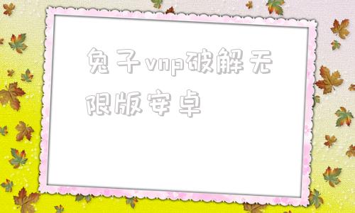 兔子vnp破解无限版安卓的简单介绍